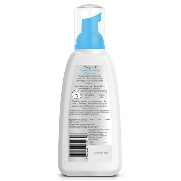 Cetaphil Face Wash Gentle Foaming Cleanser For All Skin Types - 236 Ml|