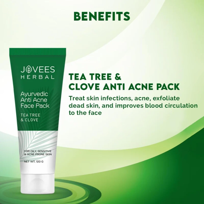 Jovees Antiseptic Anti Acne Face Pack With Tea Tree & Clove Extract