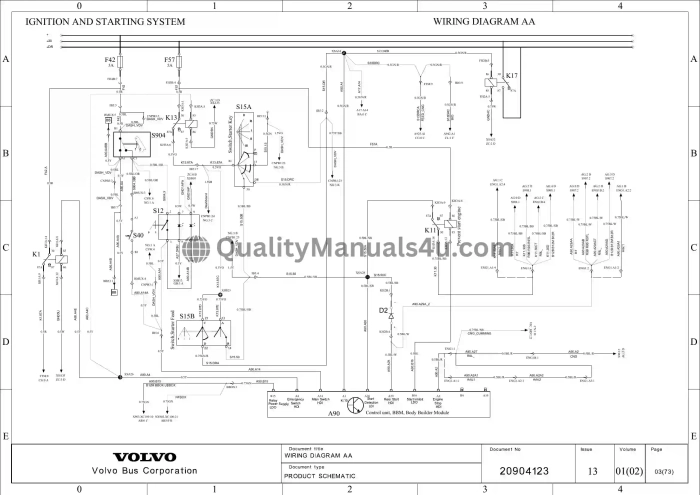 Volvo B9l Wiring Diagram Manual Chassis No 155481 158055