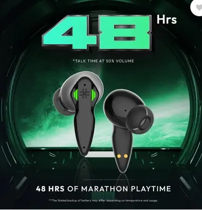 Number Super Buds Pro GT9 Helmet MEMS ENC Gaming TWS, 48 Hrs Battery, 40ms Low Latency Bluetooth  (Army Green, True Wireless)