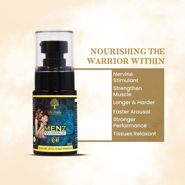 Life Aveda Menz Massage Oil - For Strength | Stamina | Performance
