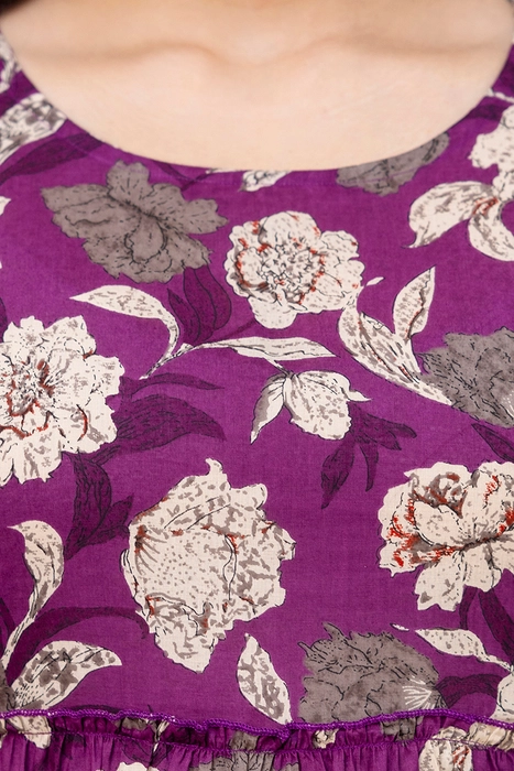 Henal Maternity Dress – Purple Floral Maxi