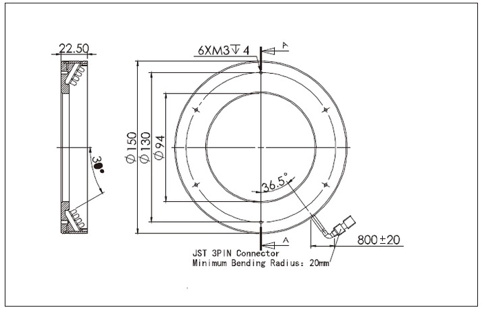 UV RING LIGHT-150MM-30 DEGREE