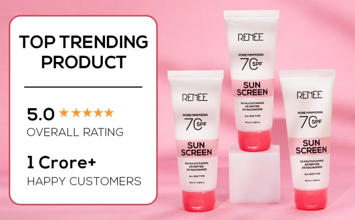 RENEE Pore Minimising Sunscreen SPF 70 with 3% multivitamins, 2% Peptides and 2% Niacinamide