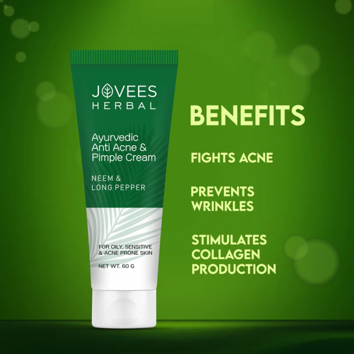 Jovees Anti Acne & Pimple Cream | Oily, Sensitive & Acne Prone Skin