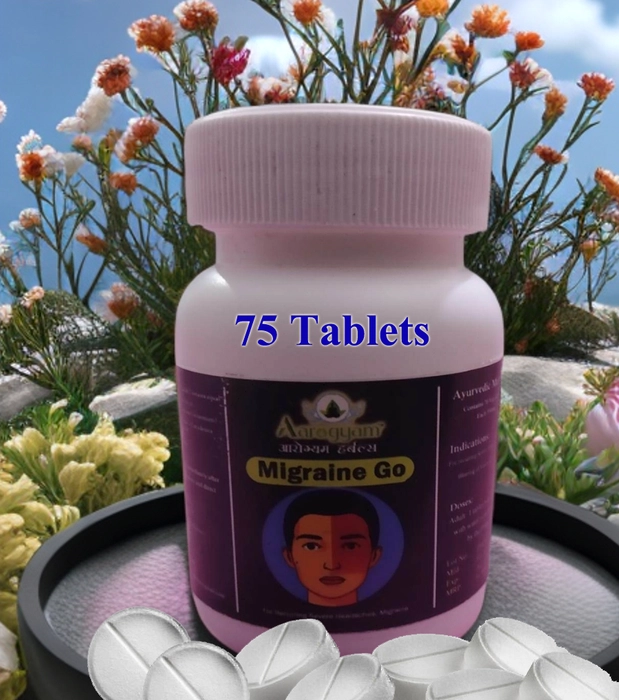 Migraine Go Tablet by Aarogyam Herbals For relieving Migraine, Chronic Headache and Neurological Function