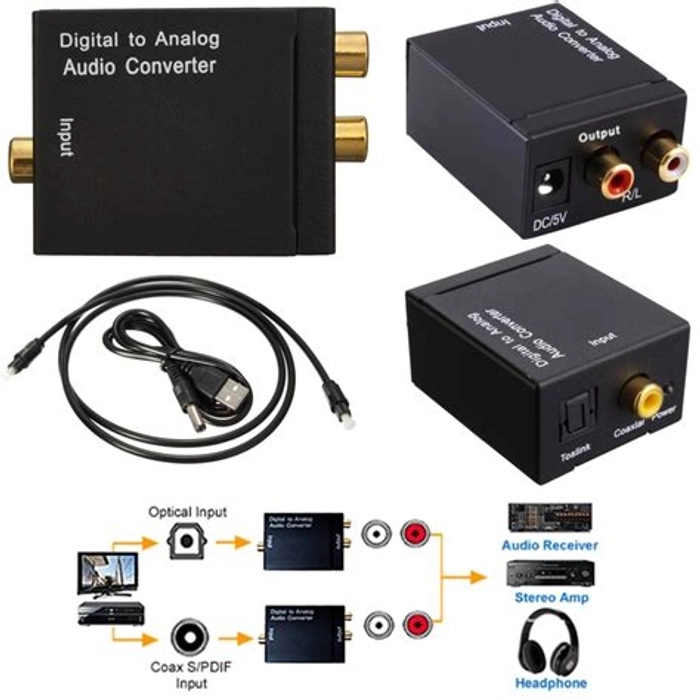 Optical Input and RCA Output - Digital to Analog Audio Converter