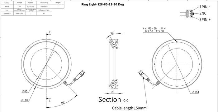 Ring Light-128-80-23-30 Deg