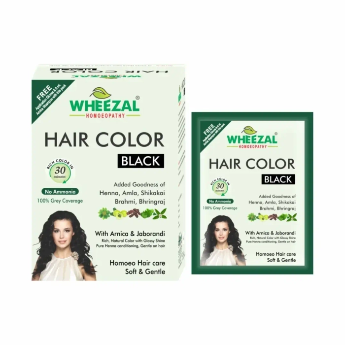 Hair Colour Black Wheezel 10 Gms - Pack of 4