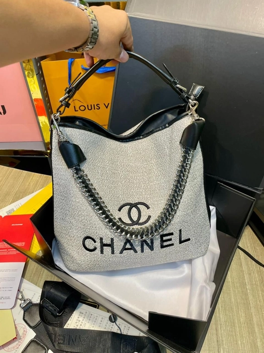 Chanel Large Hobo Bag with Chain Detail