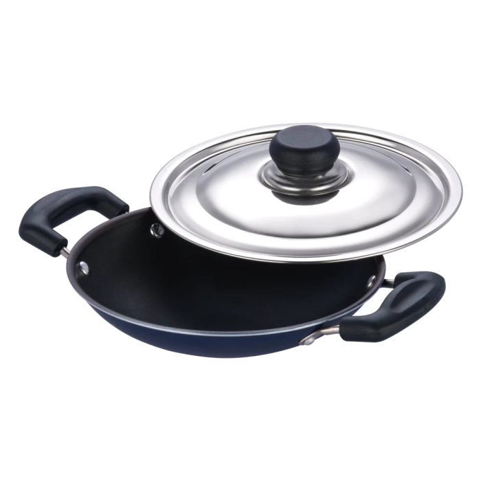 Vinod Zest Non Stick Deep Frypan with Glass Lid (Induction Friendly) - 22 cm