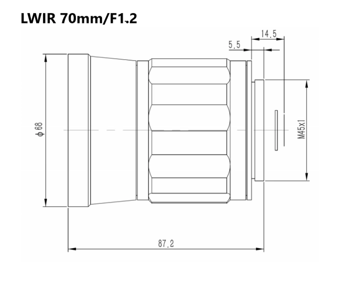 LWIR 70mm/F1.2 Lens