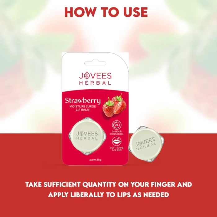 Jovees Strawberry Moisture Surge Lip Balm | Hydrates | Rejuvenates