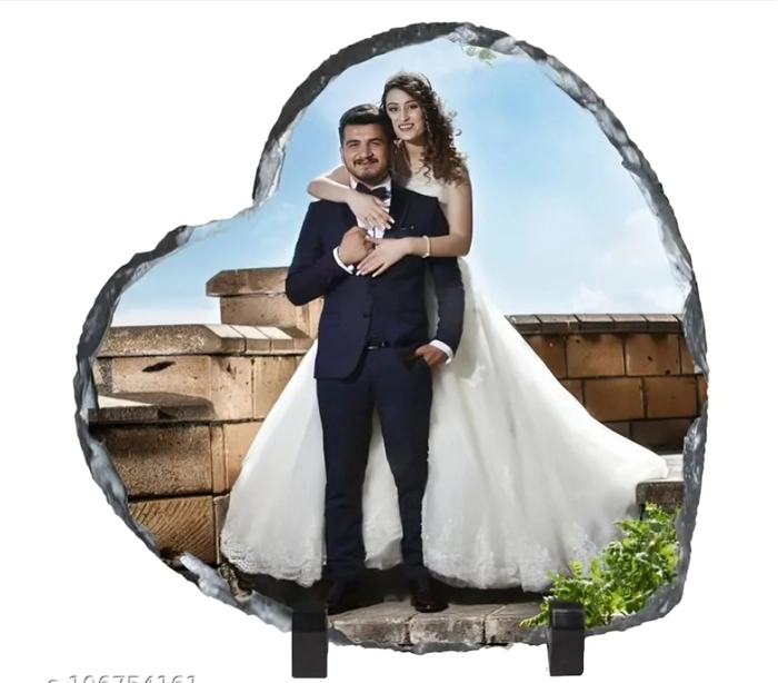 Stone Heart Shape Photo Frame