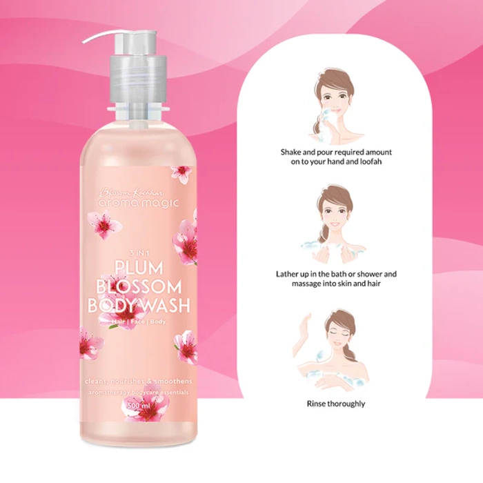 3 in 1 Plum Blossom Body Wash For Skin, Hair, and Body