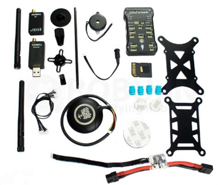 PIXHAWK PX4 2.4.7 Flight Controller with SHOCK ABSORBER + UBLOX NEO-M8N GPS + GPS FOLDING ANTENNA BASE SET + Pixhawk Power Module + 433MHZ Telemetry + PPM Encoder combo Kit