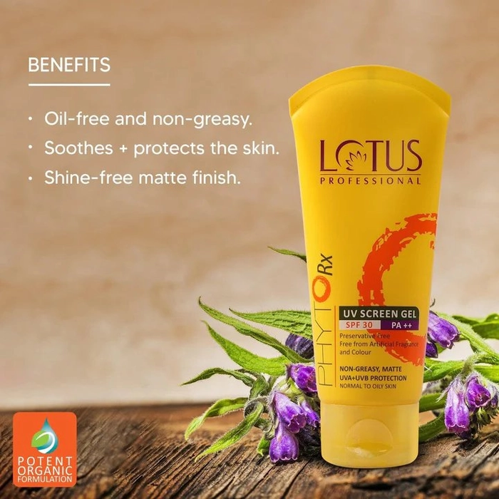 Lotus Professional Phyto RX UV Screen Gel, SPF 30 PA++, 80g, Transparent