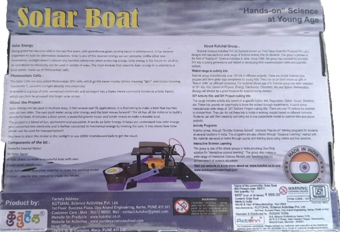 Solar Boat | Harnessing Solar Energy | Boat moves on water using Solar Powered Oars | For Age 10+