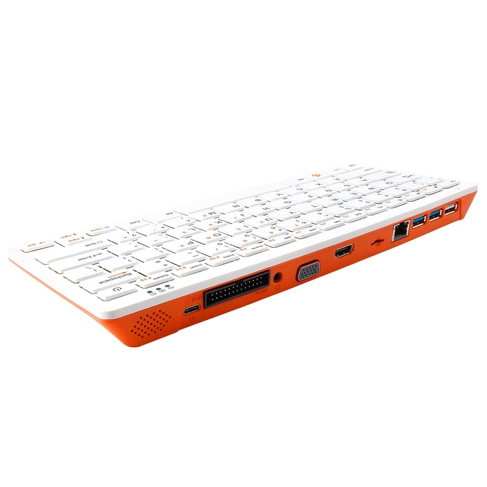 Orange Pi 800 Kit (Orange Pi 800 4GB RAM 64 GB EMMC+5V4A Type-C Power Supply +Wireless Mouse +HDMI Cable +HD Camera+14 Inch Monitor, Portable Mini PC Gaming Keyboard Kit)