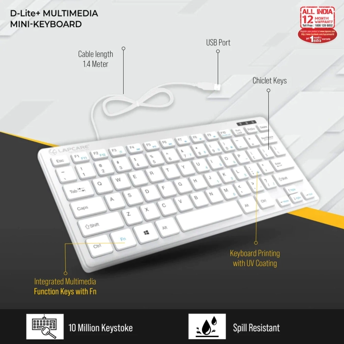 Lapcare Mini Keyboard D-Lite +Silver LMKDS