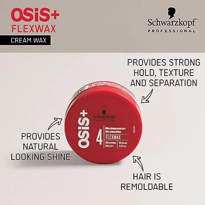 Schwarzkopf Professional Osis+ Flexwax Hairwax for Men | For Natural Shine & Finish| 85ml