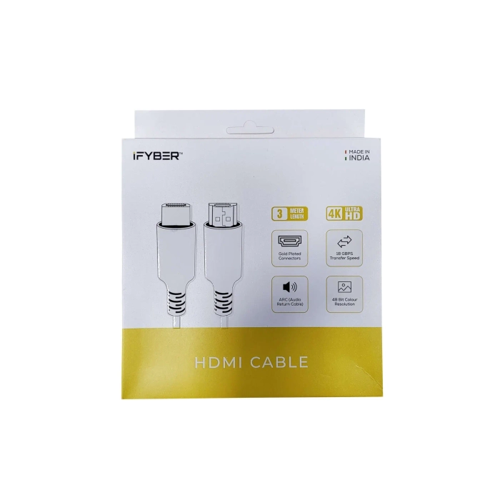 iFYBER High Speed 18 Gbps HDMI Cable – 3 Meter (Black)