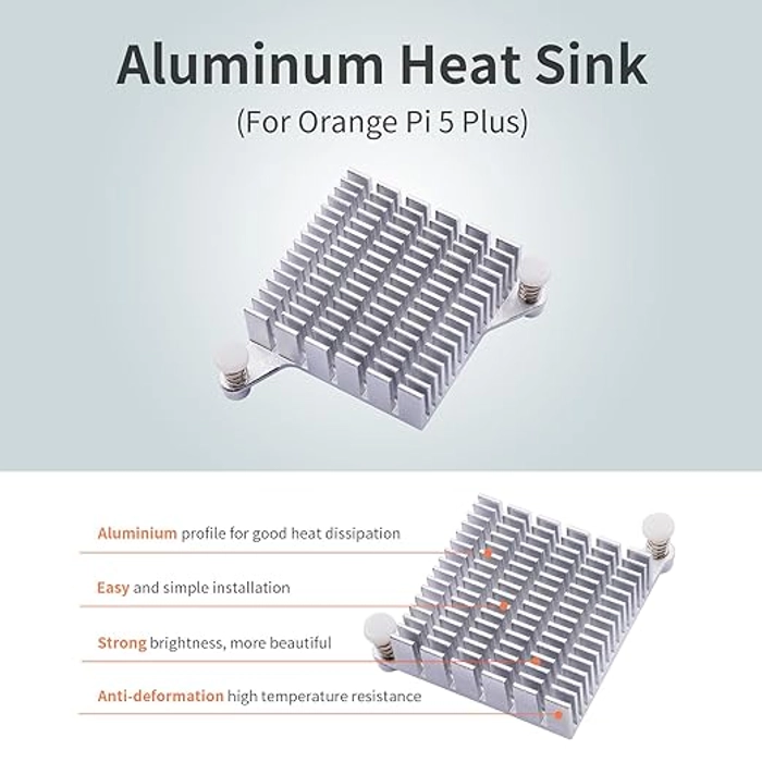 Orange Pi 5 Plus Aluminum Heat Sink, Only Compatible Orange Pi 5 Plus Single Board Computer