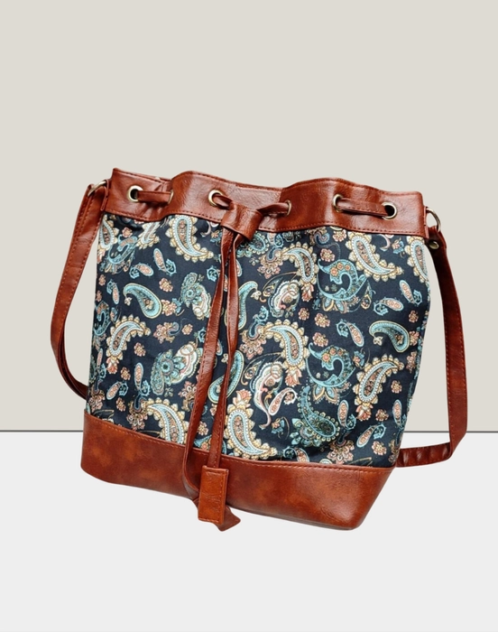 Fashion Canvas Leather Mens Bucket Sling Bag Sling Pack Khaki Canvas S –  imessengerbags