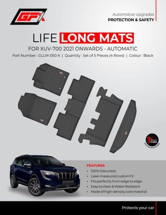 Buy GFX Lifelong Foot Mats For Mahindra Xuv 700 7 seater online from Auto  Depot