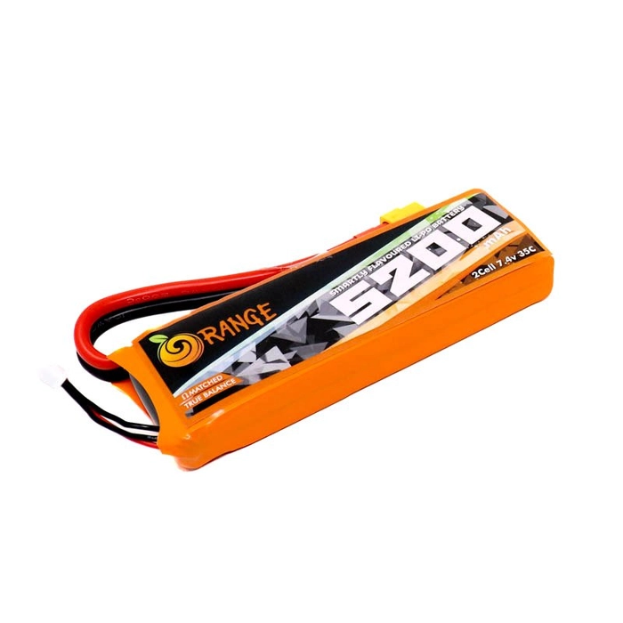 Orange 5200mAh 2S 35C Lithium Polymer Battery Pack (LiPo)