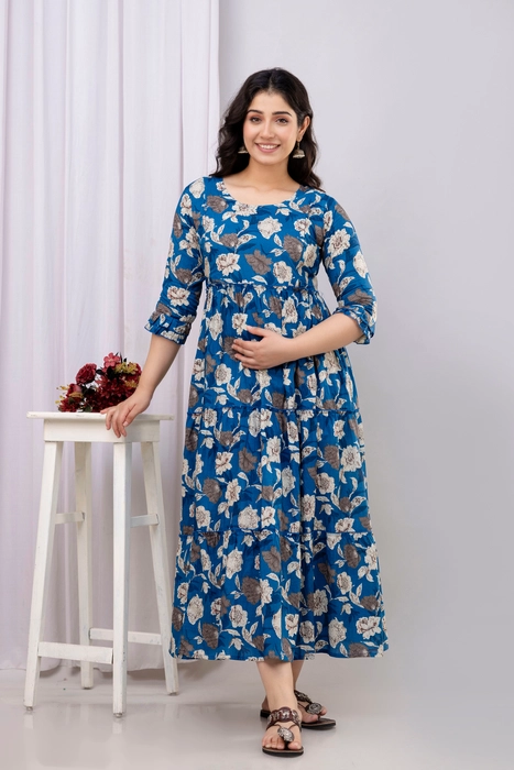Purple Floral Anarkali Maxi Dress – Stylish & Comfortable Ethnic Wear