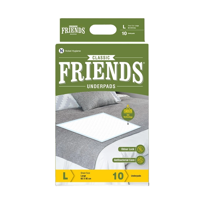 Friends Classic Disposable Underpads,Soft & Super Absorbency (Pack of 4)