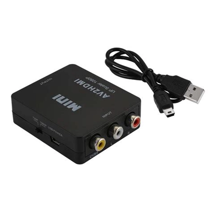 HDMI to AV Converter for Old TV, HDMI to RCA Converter, HDMI to AV Adapter for PS3, HDMI to Composite for Old TV Supports PAL/NTSC, 1080P, Roku, PC, STB, VHS, VCR, DVD, Chromecast