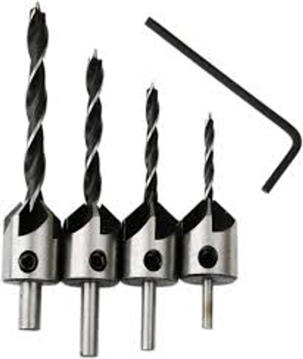 1000-4x HSS Flute Countersink Drill Bit Screw Woodworking Chamfer Home War