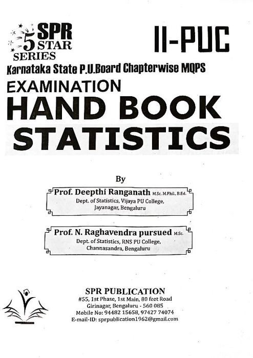 II PUC SPR  STATISTICS (Eng. Med) HAND BOOK For SCORERS