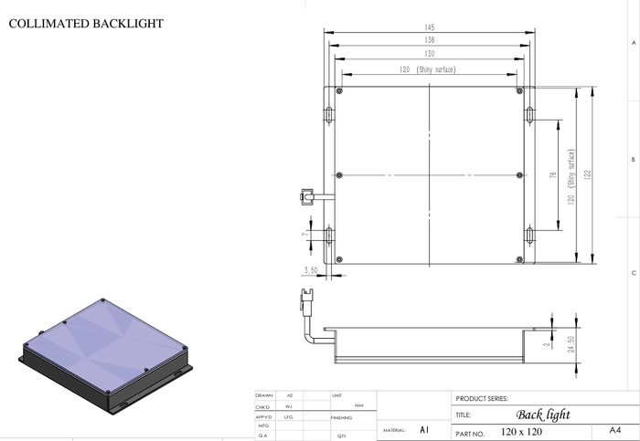 Collimated Backlight 120X120