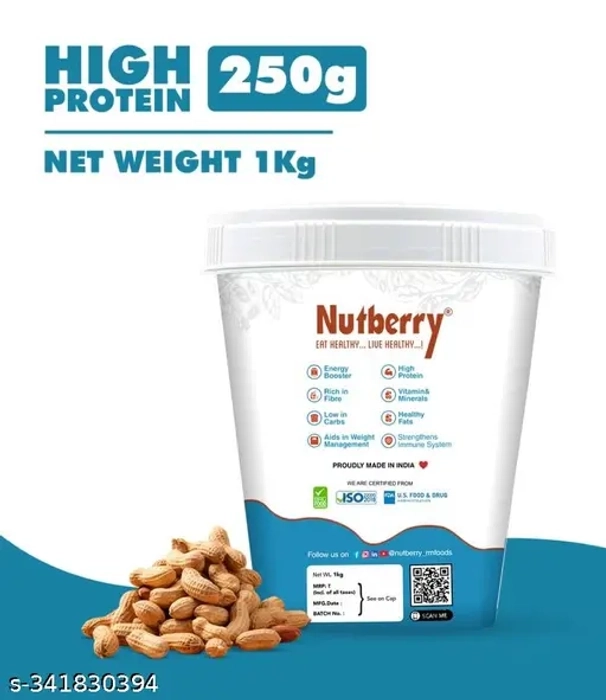 Nutberry Peanut Butter CLASSIC CRUNCHY 1KG in Bucket