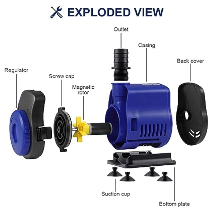 Sunsun JQP-3000 Aquarium Submersible Pump Power Head with Bottom Mount Suction (JQP-3000 | 45W | 3000L/Hr | Lift 2.8 Meter Height)