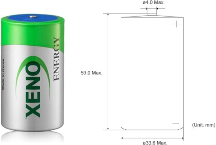 Xeno XL-205F D STD 3.6V Lithium Thionyl Chloride D Cell Battery