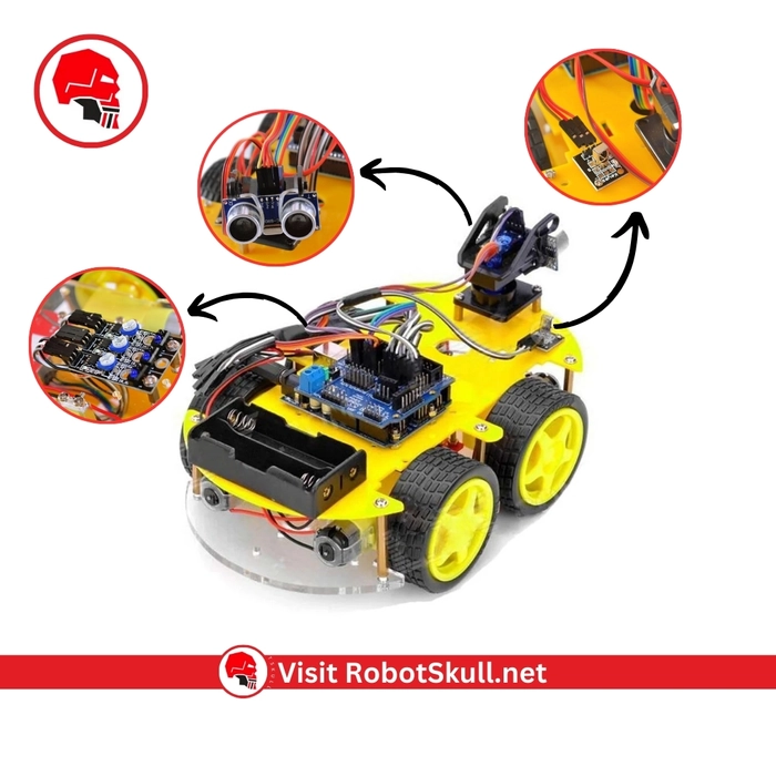 Multifunction 4WD Robot Car Kit - High Performance & Durable, Complete DIY Project