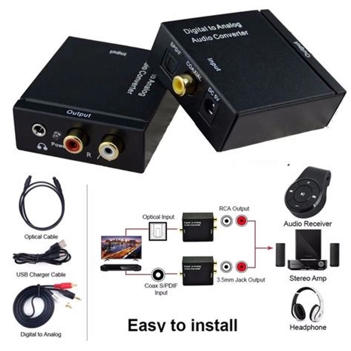 Optical Input and RCA Output - Digital to Analog Audio Converter