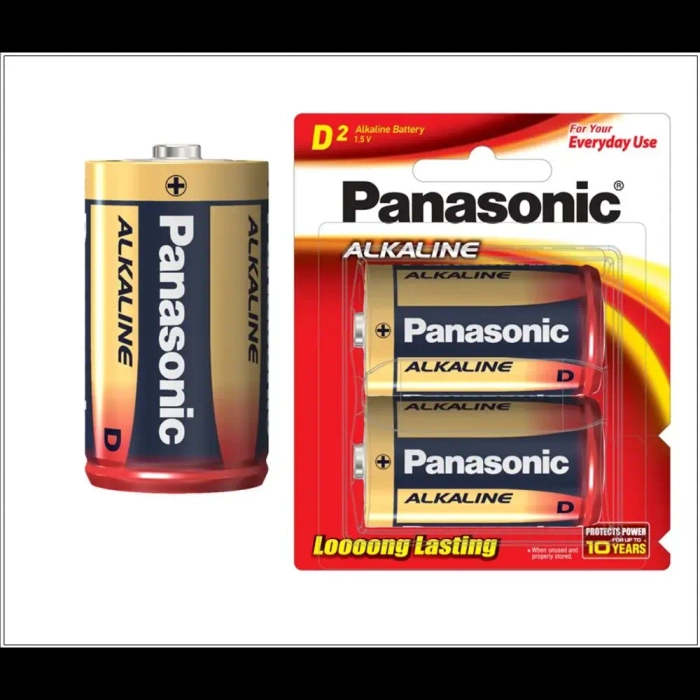 Panasonic Alkaline D-Size Battery  Pack of 2- LR-20T/2B