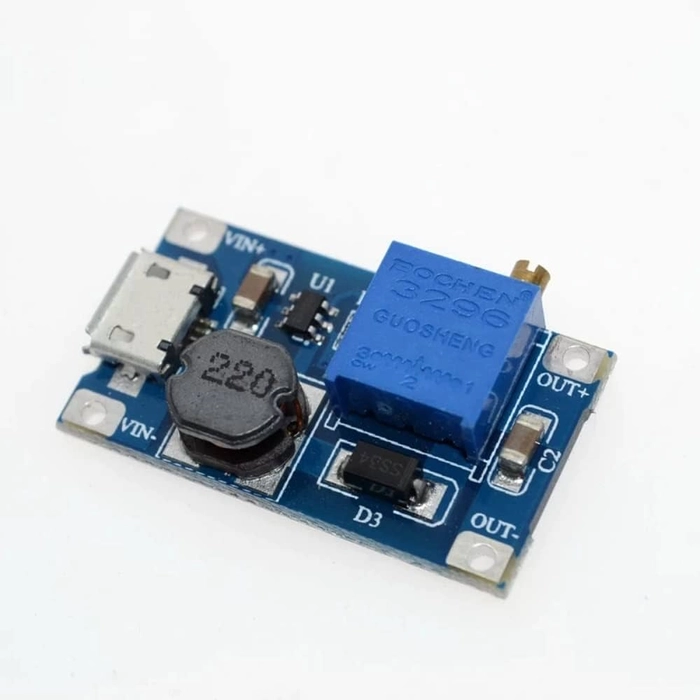 DC-DC ADJUSTABLE BOOST MODULE 2A WITH MICRO USB 2V - 24V TO 5V 9V 12V 28V LM2577 MT3608