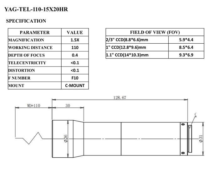 YAG-TEL-110-15X20HR