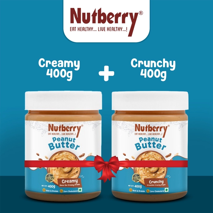 NUTBERRY CLASSIC CREAMY & CRUNCHY 400GM COMBO PEANUT BUTTER