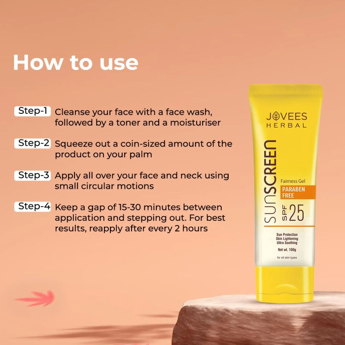 Jovees Fairness Gel Sunscreen SPF 25 | Oily & Combination Skin