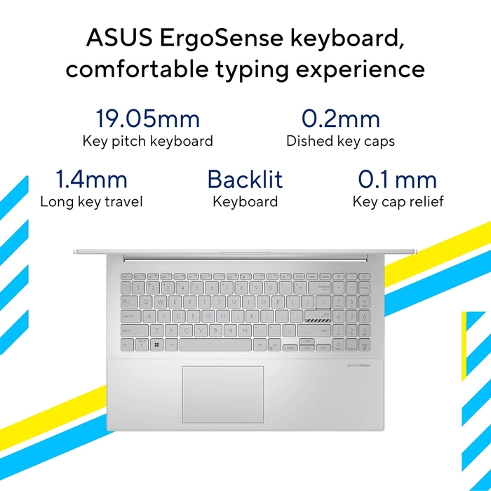 ASUS Vivobook Go 15 (2025), Intel Core i3-N305, 8GB RAM, 512GB SSD, FHD, 15.6"/39.62cm, Windows 11, MS Office 2021, Silver, 1.63KG, E1504GA-NJ321WS, Integrated Graphics, Backlit KB, Thin&Light Laptop
