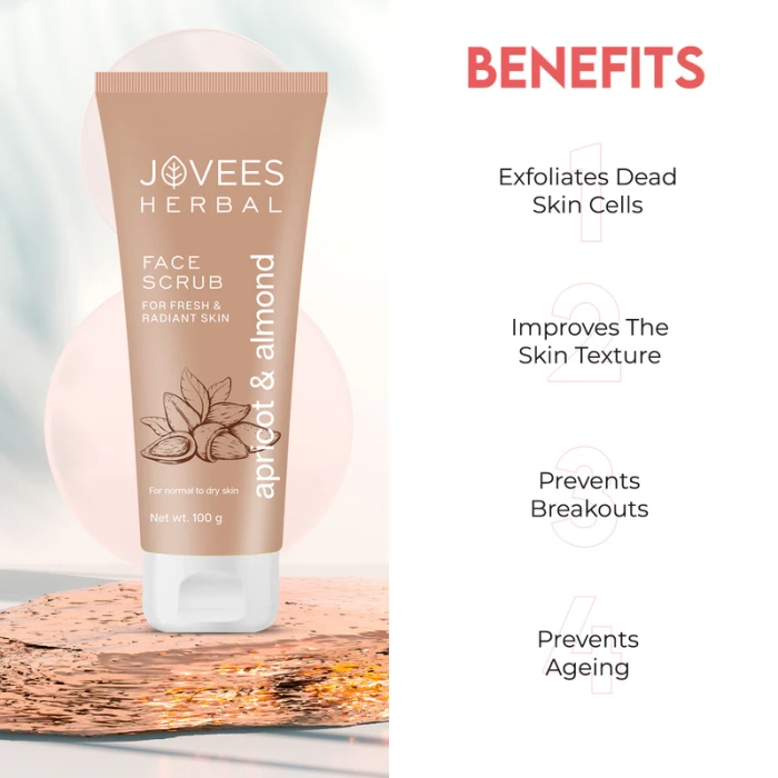 Jovees Apricot & Almond Face Scrub Infused with Wheatgerm Oil