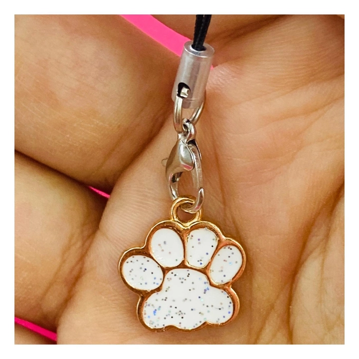 Paw sparkle phone charm (White)