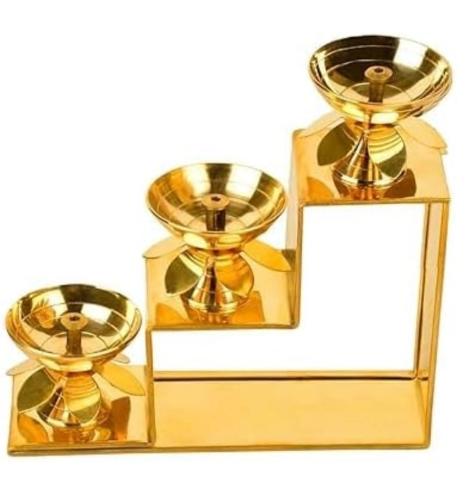 3 Step Elegant Brass Diya